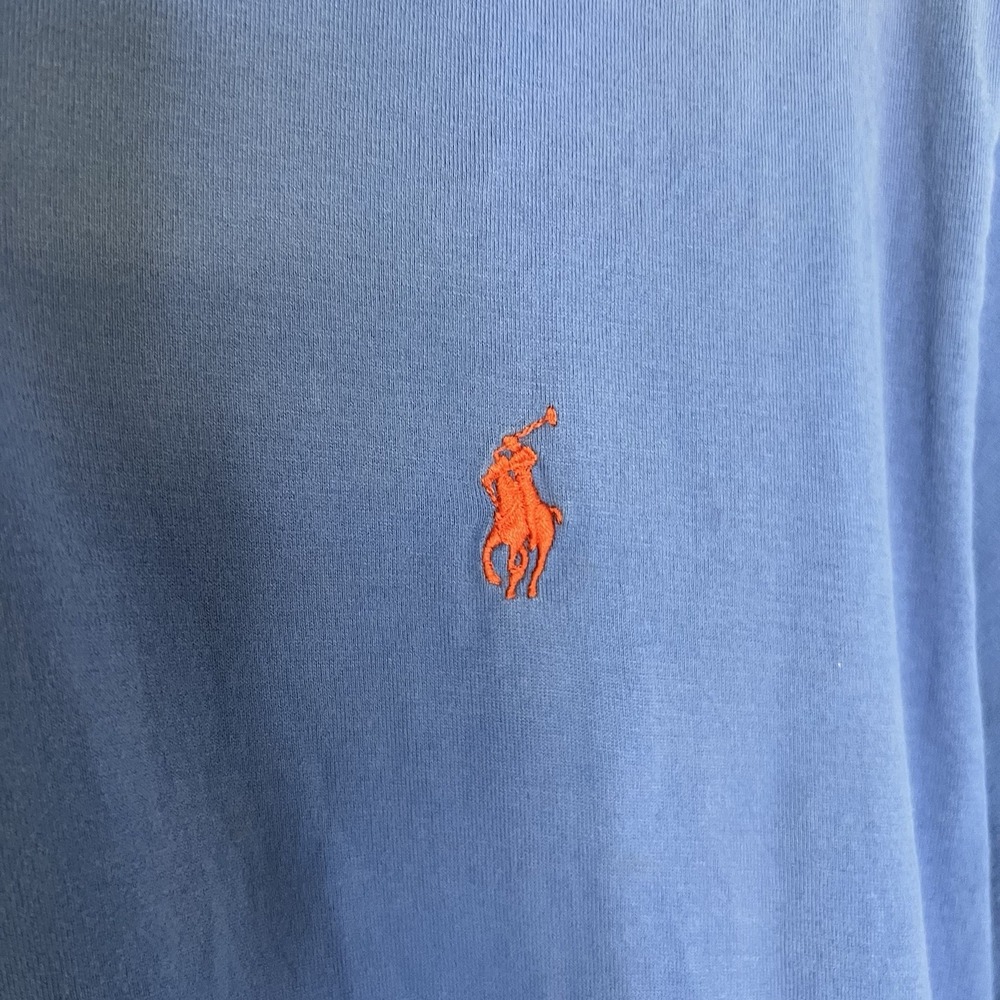 Polo Ralph Lauren Men's Classic Fit Cotton Polo Shirt Blue Red Pony Size L - Picture 3 of 4